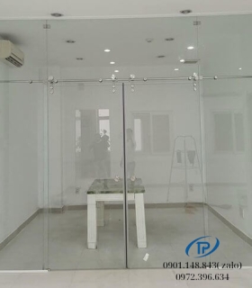 Cửa kính cường lực 2 cánh lùa trượt - Mẫu 17