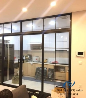  Vách kính cường lực ngăn phòng - Mẫu 28
