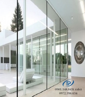  Vách kính cường lực ngăn phòng - Mẫu 24