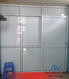 Vách ngăn nhôm kính cửa-mẫu 17