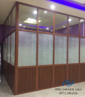 Vách ngăn nhôm kính cửa-mẫu 16