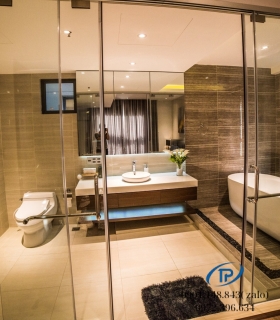 Cửa kính cường lực 2 cánh lùa trượt - Mẫu 11