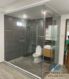 Vách ngăn phòng tắm cửa lùa trượt - Mẫu 01