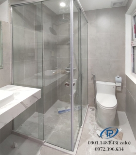Vách ngăn phòng tắm cửa lùa trượt - Mẫu 06