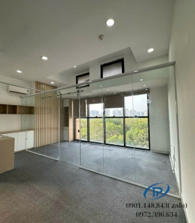 Vách kính cường lực cửa lùa trượt  - Mẫu 21