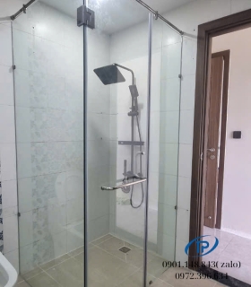 Vách ngăn phòng tắm cửa mở bản lề - Mẫu 05